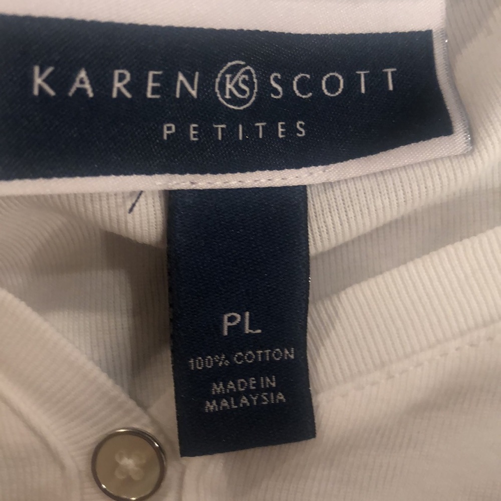Karen Scott Petite white shirt. Size petite large - Picture 5 of 15